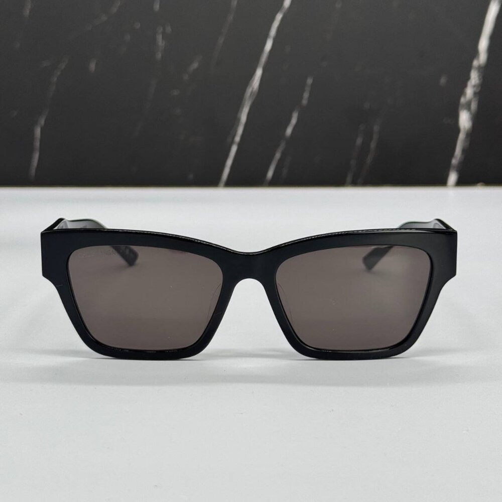 NEW BB0307SA 001 BALENCIAGA BLACK GREY SQUARE WOMEN SUNGLASSES - Picture 4 of 10